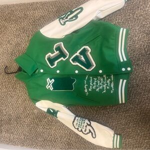 Louis Vuitton Green and White Varsity Bomber Jacket